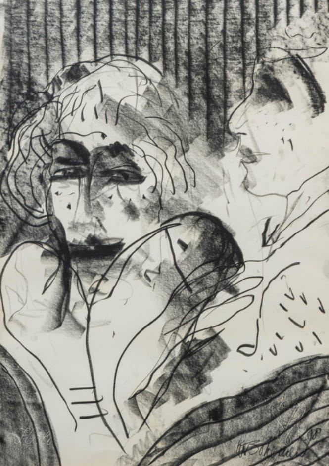 Houtskool schilderij van Kees van Bohemen